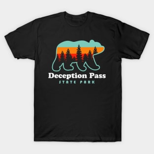 Deception Pass State Park Hikes Washington Camping Bear T-Shirt